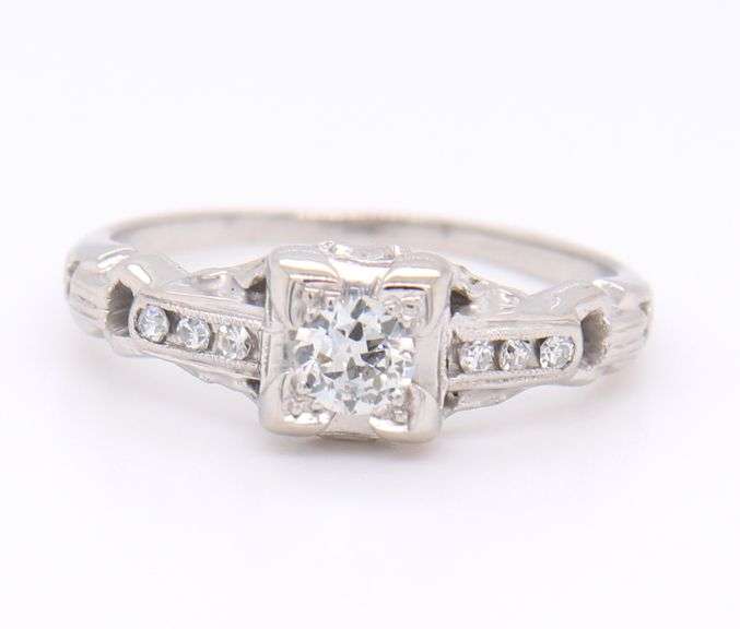 Antique Transition Cut and Single Cut Diamond Ring