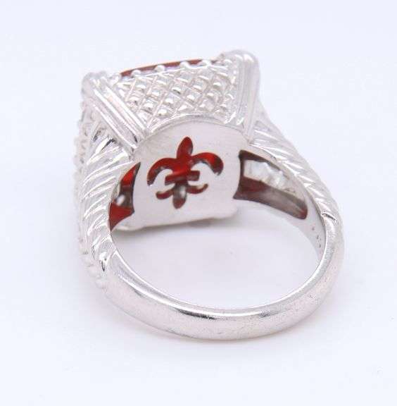 Judith Ripka Sterling Silver Red Carnelian Ring