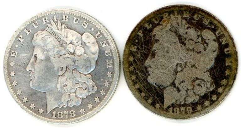 2 Different Morgan Silver Dollars: 1878 & 1879