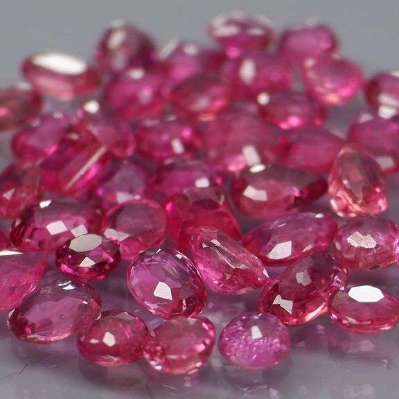 Tremendous 4.30ct 45 piece mixed cut Ruby set