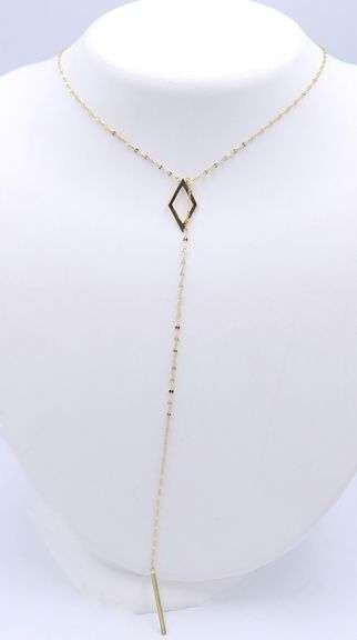 Gorgeous Yellow Gold Lana Petite Kite Tassle Necklace
