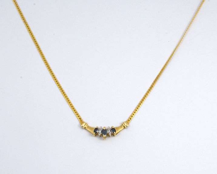 Sweet Marquise Sapphire Necklace