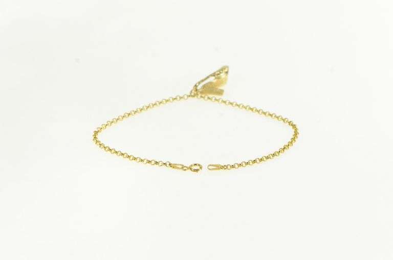14K Yellow Gold High Heel Shoe Pump Fashion Charm Chain Bracelet