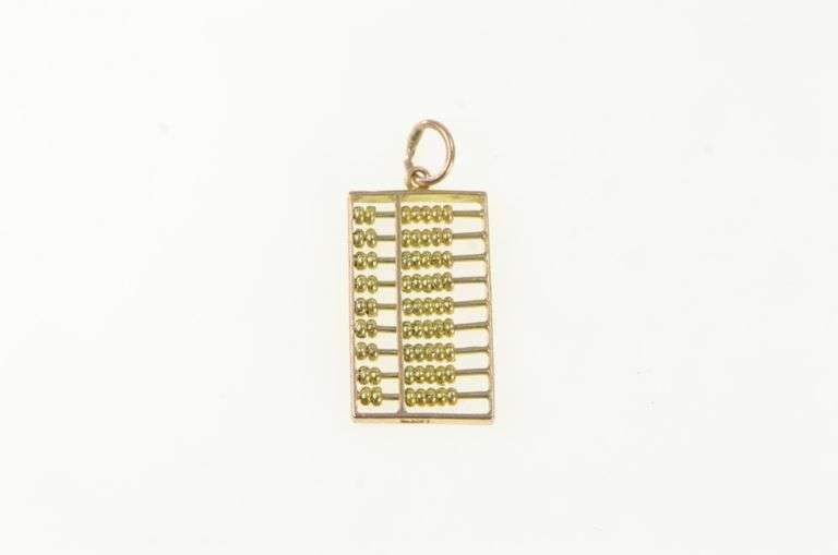 14K Yellow Gold 3D Articulated Abacus Ancient Calculator Charm/Pendant