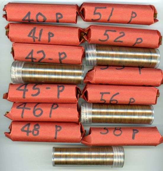 15 Different Rolls of Lincoln Wheat Cent Dates