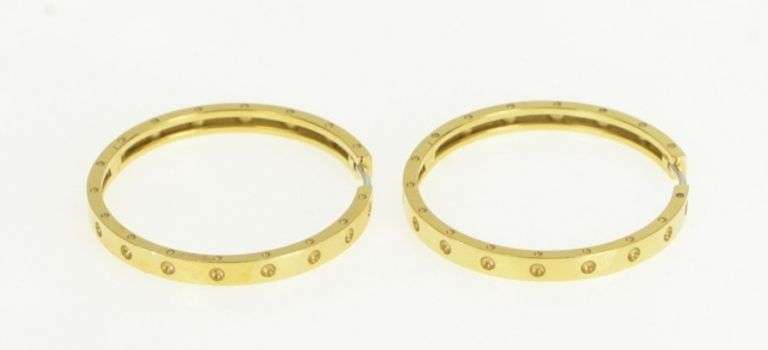18K Yellow Gold Roberto Coin Symphony Pois Moi Hoop Earrings