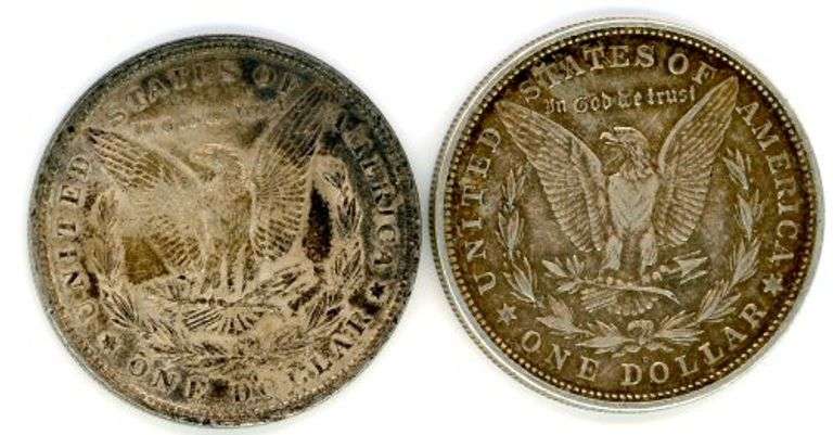 2 Different Morgan Silver Dollars: 1889 & 1921