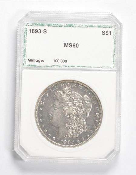 MS60 1893-S Morgan Silver Dollar - Graded PCI