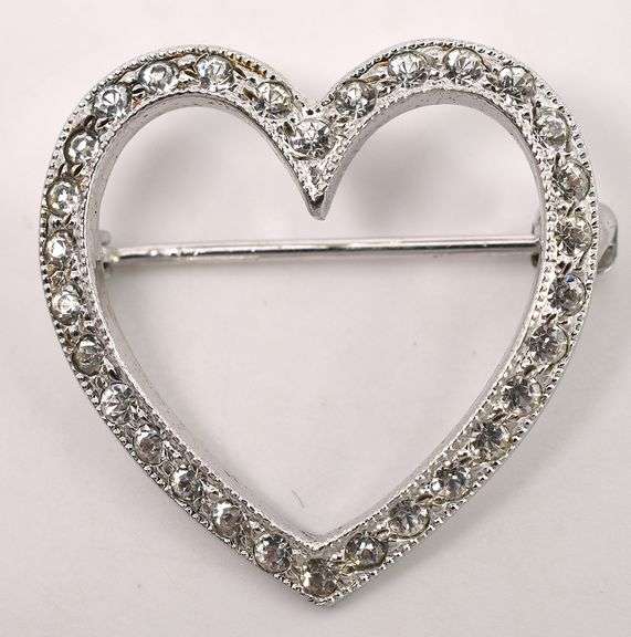 CZ Heart Pin In Sterling Silver