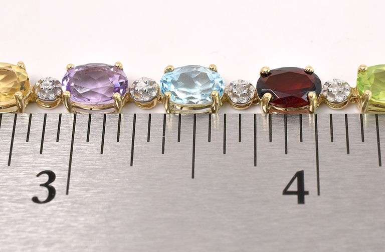 Admirable Multi-Gem Bracelet In Yellow Gold