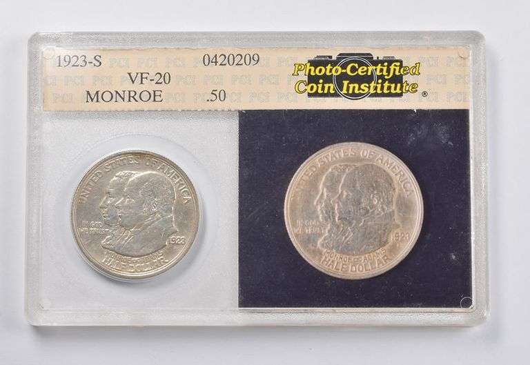 VF20 1923-S Monroe Doctrine Commemorative Half Dollar PCI