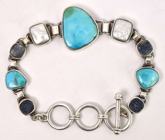Multi-Gem Bracelet In Sterling Silver