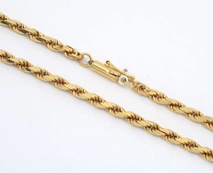 Popular 14k Diamond Cut Rope Necklace