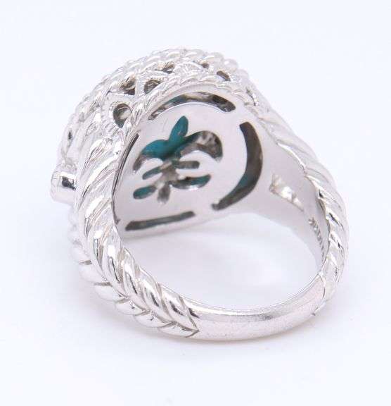 Judith Ripka Sterling Silver Dazzling Turquoise Ring