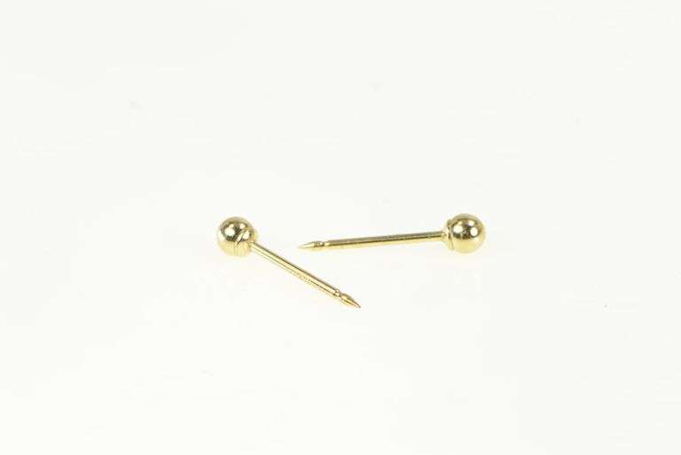 14K Yellow Gold 2.8mm Simple Ball Sphere Classic Stud Earrings
