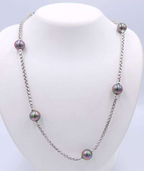 2 Set of Majorica Pearl Necklace and Stud Earrings