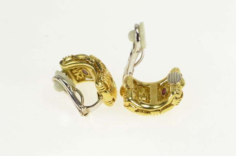 18K Yellow Gold Roberto Coin Appassionata Woven Clip Back Earrings