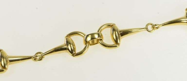 18K Yellow Gold Roberto Coin Stirrup Link Designer Chain Necklace