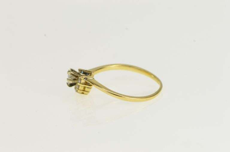 18K Yellow Gold 0.40 Ctw Marquise Diamond Vintage Engagement Ring