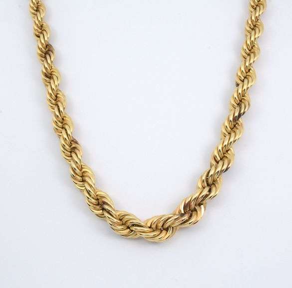 Heavy Tapered Gold Fill Rope Necklace