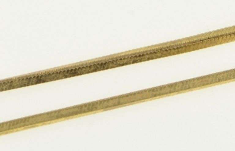 14K Yellow Gold 1.0mm Squared Vintage Snake Chain Fancy Necklace