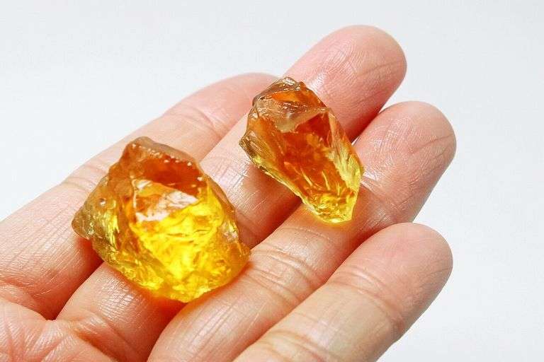 Stunning 68ct uncut golden Citrine pair