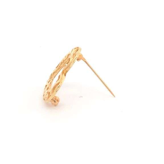 14K Yellow Gold Ornate Scroll Filigree Heart Love Symbol Pin/Brooch