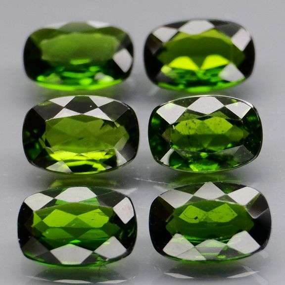 Rich forest green 3.45ct Chrome Diopside set
