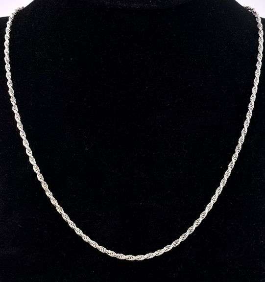 Rope Chain Necklace In Sterling Silver
