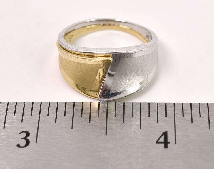 Elegant Puzzel Ring In Yellow and White Gold