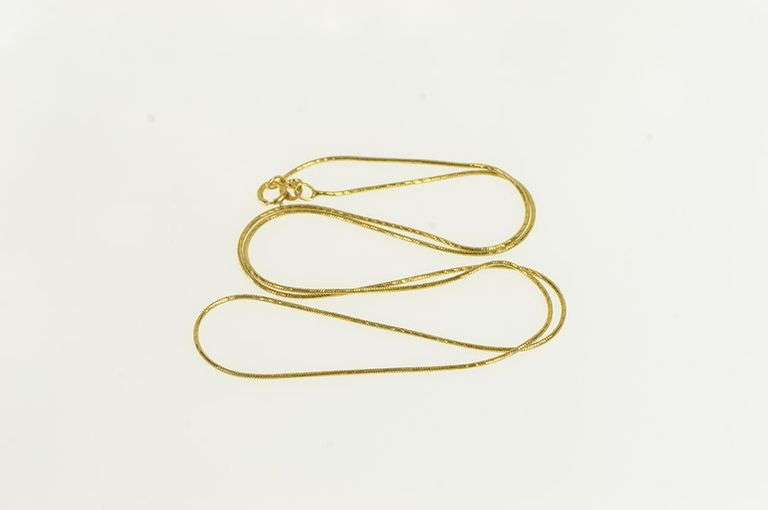 14K Yellow Gold 0.8mm Snake Link Vintage Round Chain Necklace