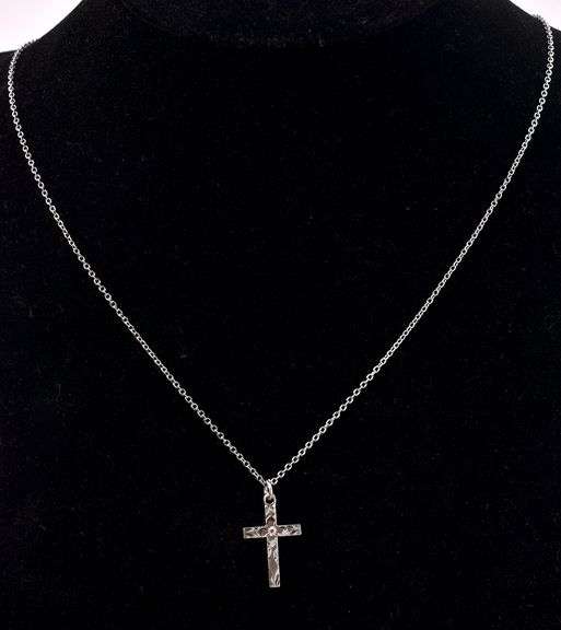 Cross Pendant Necklace In Sterling Silver