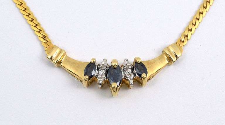 Sweet Marquise Sapphire Necklace