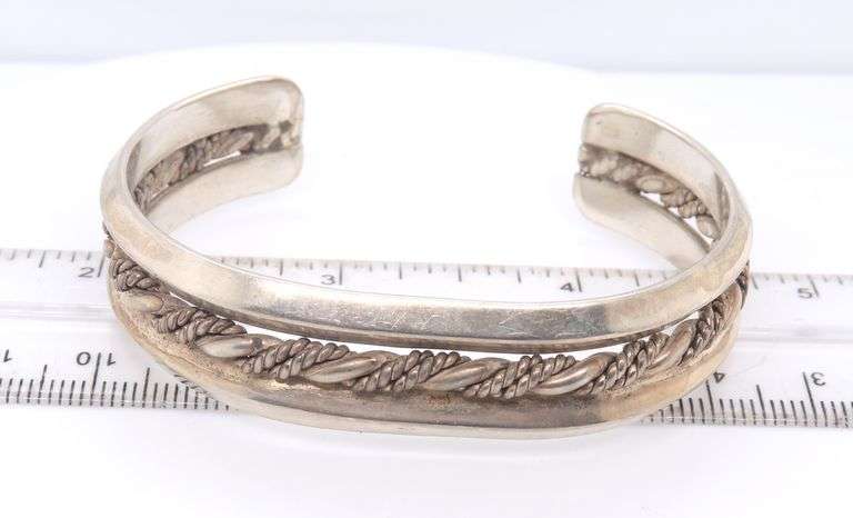 Vintage 925 Sterling Silver Cuff Bangle
