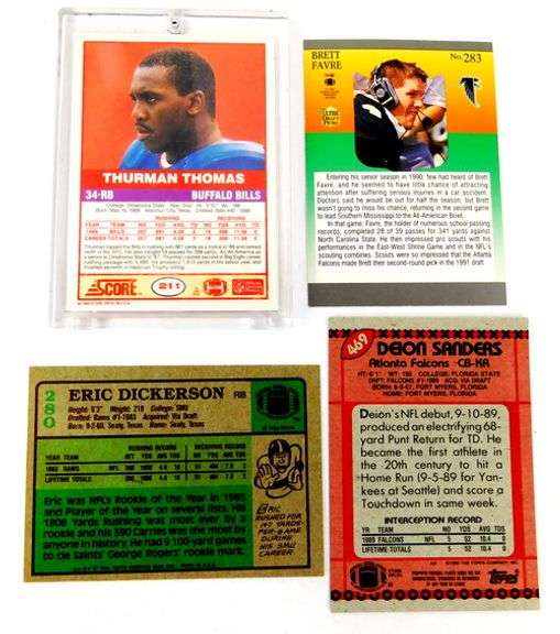 4 Rookie Greats Football Cards