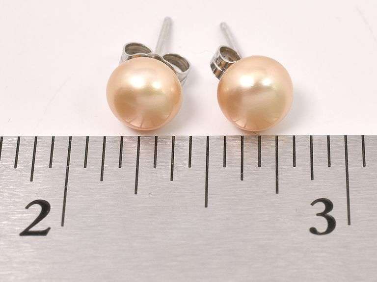 Pearl Stud Earrings In Sterling Silver