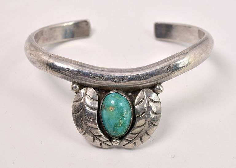 Turquoise Cuff Bracelet In Sterling Silver