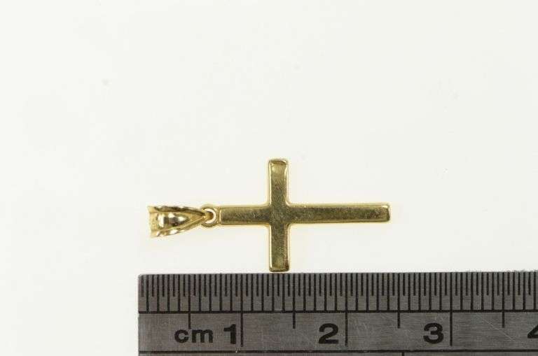 14K Yellow Gold Vintage Classic Cross Christian Faith Pendant