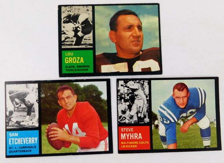 3 Topps 1962 Football Cards