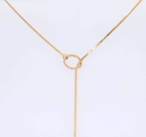 Handsome Yellow Gold Lariat Necklace