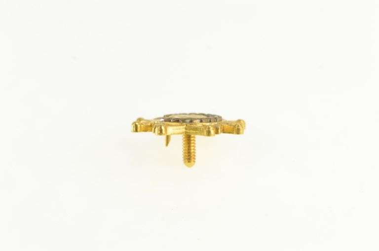 14K Yellow Gold R O C Monogram Ornate Vintage Lapel Pin/Brooch