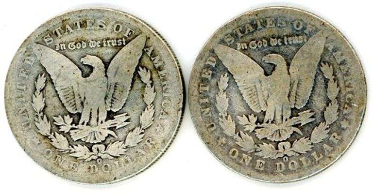 2 Different Morgan Silver Dollars: 1889-O & 1896-O