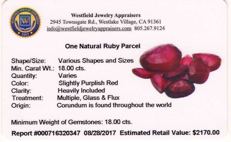 Brilliant Collection of 18.51CTS Ruby Gemstone Parcel