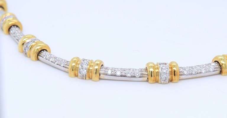 Roberto Coin 18kt White and Yellow Gold Diamond Chocker Necklace