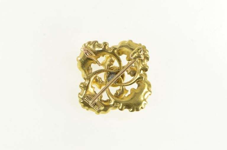 14K Yellow Gold Victorian Amethyst Spiral Knot Statement Pin/Brooch