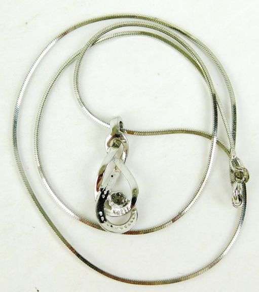 Sterling Diamond Pendant & Chain