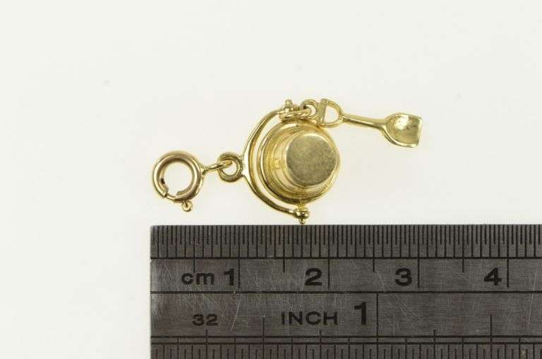 14K Yellow Gold Vintage Pail & Shovel Beach Sand Castle Charm/Pendant