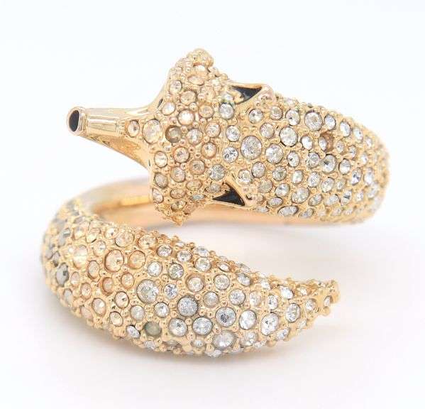 Swarovski Yellow Gold Plating Crystal March Fox Motif Ring