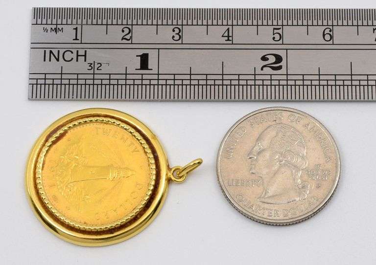 Bahamas Lighthouse Gold Coin Pendant