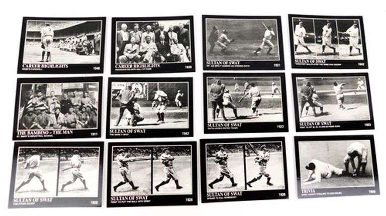 12 Babe Ruth 1992 Black/White Baseball Cards
